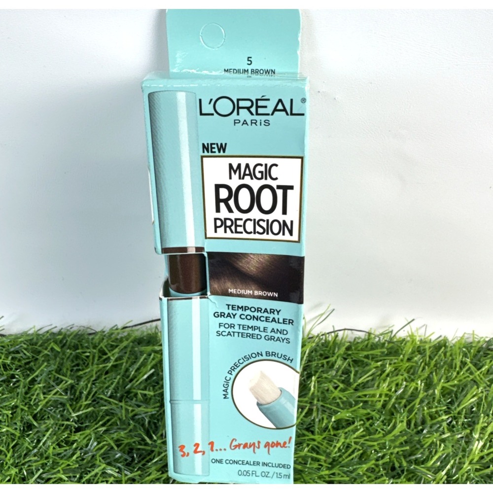 LOreal Magic Root Precision 5 Medium Brown Temporary Gray Concealer Brush NOS